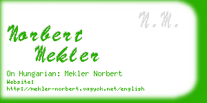 norbert mekler business card